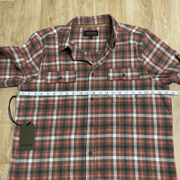 BROTHERS SONS FLANNEL SHIRT PLAID LUMBERJACK OUTDOOR AUTUMN FALL WARM MENS L NEW - Picture 10 of 11